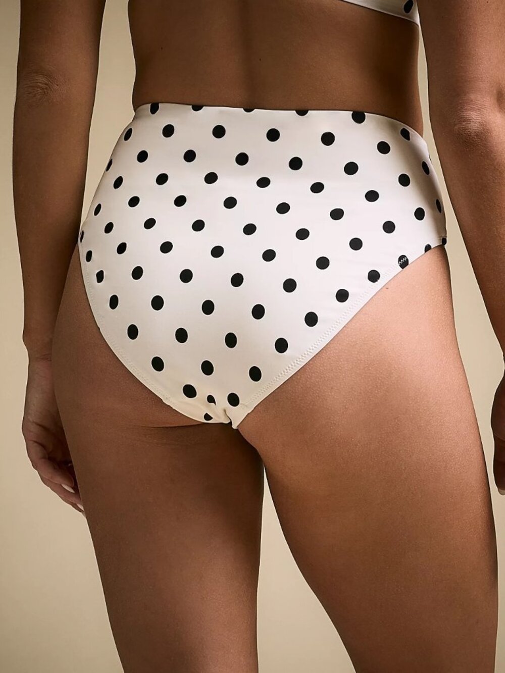 CALIA High Waisted Cheeky Swim Bottoms Black/White Polka Dots - Size M in EUC - Picture 2 of 5